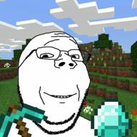 diamond diamond_(minecraft) gem glasses minecraft pickaxe pickaxe_(minecraft) smile soyjak stubble subvariant:wholesome_soyjak variant:gapejak video_game // 600x600 // 389.2KB