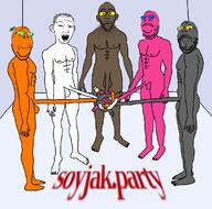 admin arm buff closed_mouth doll_(user) drawn_background ear foot froot froot_(user) full_body glasses hand knot kuz looking_at_you meta:pornographic_content naked nose open_mouth orange_skin penis pink_skin root root_(user) smile soot soot_colors soyjak soyjak_party stubble subvariant:wholesome_soyjak text variant:carterjak variant:gapejak variant:kuzjak variant:nojak // 1139x1128 // 186.7KB