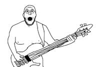 arm ear glasses guitar hand holding_guitar holding_instrument holding_object instrument open_mouth playing_instrument soyjak stubble variant:unknown // 1152x803 // 24.7KB