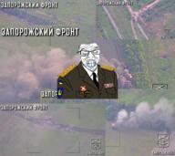 army balding brainlet clenched_teeth closed_eyes clothes drool glasses grey_hair hair military mustache necktie russo_ukrainian_war soyjak stubble tank ukraine uniform variant:feraljak wrinkles // 1280x1140 // 2.1MB