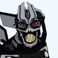 alien artist:XXX_SKIBIDISIGMA_XXX barricade_(transformers) black car clenched_teeth decepticon glasses grey_sclera looking_at_you mecha multiple_eyes red_eyes sharp_teeth soyjak stubble tire transformers transformers_(live_action) transparent_background variant:feraljak yellow_teeth // 1000x1000 // 94.2KB