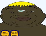 badge black_skin blond closed_mouth distorted double:chin flag:transgender_pride_flag hair lips nate text variant:alicia zero_empathy_award // 903x720 // 136.7KB