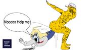anal_vore badge beanie bloodshot_eyes buff clothes crying dab female full_body glasses grin hair hat knowyourmeme logo necktie no_help_me open_mouth qa_(4chan) soyjak speech_bubble stubble text v_(4chan) variant:soyak vore yellow yellow_hair yellow_skin // 1024x530 // 41.9KB