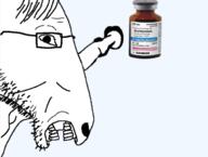 aem animal bottle drugs glasses hair horse ketamine open_mouth pointing side_profile soyjak stubble variant:horsejak // 673x509 // 90.8KB