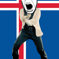 angry animated country cross dance flag flag:iceland full_body gangnam_style glasses iceland irl open_mouth soyjak stubble variant:cobson // 300x460 // 506.2KB