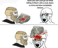 closed_mouth clothes crying dead glasses gore murder nordic_chad open_mouth red_eyes soyjak stone stubble text variant:soyak // 960x795 // 78.9KB