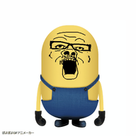 animated byonbyon cartoon clothes glasses minion mustache open_mouth poyopoyo soyjak stubble variant:a24_slowburn_soyjak // 400x400 // 563.0KB