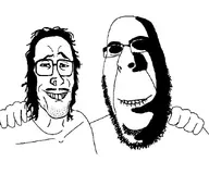 artist:ronnieson2 beard friendship glasses mullet multiple_soyjaks mustache nose_piercing shadow variant:cobson variant:mulletjak // 643x536 // 50.2KB