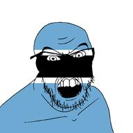 angry botswana country flag glasses jacksepticeye looking_at_you mustache open_mouth soyjak stubble teeth variant:feraljak youtube // 1500x1500 // 20.2KB