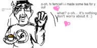 arm closed_mouth clothes coffee cup ear glasses hair hand heart nazism oekaki pol_(4chan) smile soyjak swastika text variant:chudjak waving // 617x307 // 56.5KB