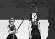 ack black_and_white girl hanging lynching open_mouth rope school_uniform tiny_bunny tree variant:bernd video_game visual_novel winter // 2100x1500 // 1.3MB