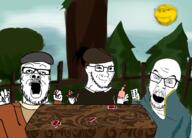 angry cards classical_art_parody clothes drink glasses hand hat multiple_soyjaks painting sky smug soy soyjak soylent stubble subvariant:wholesome_soyjak sun sunjak tree variant:a24_slowburn_soyjak variant:feraljak variant:gapejak variant:soyak // 3275x2355 // 3.2MB