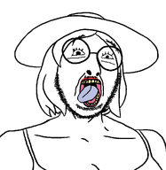 clothes female glasses hair hat looking_to_the_right meta:template remastered smile subvariant:female_cobson template tongue_out tranny transgender_flag troon variant:cobson woman yellow_teeth // 1054x1084 // 51.8KB