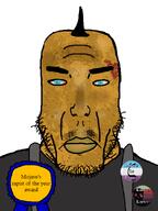 award bloodshot_eyes blue_eyes cook-cook dirty fallout fallout_new_vegas fiends_(fallout_new_vegas) flag:necrosexual_pride_flag flag:zoophilia_pride_flag love_is_love subvariant:chudplier variant:chudjak variant:markiplier_soyjak white_background yellow_skin // 674x896 // 153.9KB