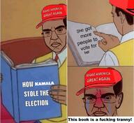 2024 angry book crying donald_trump election glasses kamala_harris maga pol_(4chan) politics stubble text upset variant:chudjak // 819x750 // 765.6KB