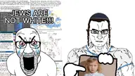 2soyjaks article bald bloodshot_eyes blue_eyes clothes crying fact flag:israel genetics glasses hat jewaryan jewish_nose judaism kid kippah map stretched_mouth stubble subvariant:chudjak_front subvariant:muscular_chud variant:chudjak variant:el_perro_rabioso white_background wordswordswords yellow_hair // 1702x959 // 276.0KB