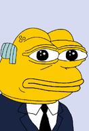 amphibian blue_background clothes collared_shirt frog hair nas:pepe pepe_the_frog the_simpsons yellow_skin // 672x986 // 78.5KB