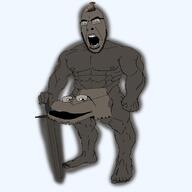 admin boot buff full_body glasses glowing holding_object shoe stubble variant:cobson // 1727x1727 // 554.3KB