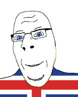 blue_eyes closed_mouth country flag flag:iceland glasses iceland smile soyjak stubble subvariant:nucob variant:cobson // 541x671 // 94.5KB