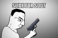 Slide_For_Soot airsoft grey_background gun hand holding_object impact_font pistol side_profile text variant:chudjak // 1080x720 // 586.8KB