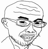 #1_soyjak anime asian glasses looking_at_you mustache not_funny_didn't_laugh soyjak touhou variant:canthurjak video_game white_skin zun // 572x586 // 41.3KB