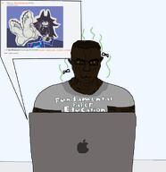 black_skin bug fly fpe fpedo fundamental_paper_education macbook muscles smelling subvariant:chudjak_front subvariant:muscular_chud thread uwu variant:chudjak yellow_sclera // 899x929 // 185.0KB