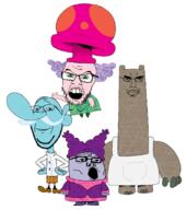 4soyjaks apron blue_skin cartoon cartoon_network chef chowder closed_mouth clothes ear full_body green_eyes hat meta:tagme mung_daal mushroom mustache open_mouth purple_skin shnitzel soyjak subvariant:wholesome_soyjak truffles variant:chudjak variant:feraljak variant:gapejak variant:tony_soprano_soyjak // 2400x2700 // 1.2MB