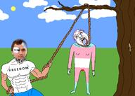 ack ack! black_glasses bloodshot_eyes blue_pants charlie_kirk cyber_kirk eyeglasses freedom glasses hanging hanging_troon hanging_troonjak kirkanator purple_hair stubble the_kirkinator tranny trans transgender_flag troon troonella turning_point_usa variant:hanging variant:troonjak white_shirt white_skin // 2100x1500 // 401.7KB