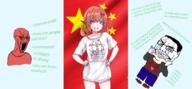 angry anime arm blood bloodshot_eyes born_to_die china clothes communism crying distorted flag full_body gabriel_dropout glasses greentext hair hand large_eyebrows nazism open_mouth ornament pol_(4chan) red_face red_skin satania shoe soyjak star stretched_mouth stubble subvariant:big-boy swastika text variant:chudjak variant:soyak vein // 2149x996 // 1.3MB