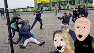 2soyjaks arm female germany hand irl_background open_mouth pointing police stubble terrorist variant:soyak variant:two_pointing_soyjaks yellow_hair // 1024x585 // 108.8KB