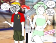 arm arrow award clenched_teeth clothes crystal_cafe female femjak glasses green_hair gucci gucci_(brand) hand hat low_quality medal nate phone series:the_troonout speech_bubble stubble subvariant:gapejak_female text tranny transformation troonification variant:gapejak variant:soyak yellow_hair // 2288x1744 // 2.1MB