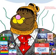 acne amphibian argentina bangladesh brown_eyes brown_skin chog_(user) christian_cross christianity costume dirty_clothes enbie england flag:argentina flag:bangladesh flag:transgender_pride_flag flag:united_kingdom flag:zoophilia_pride_flag fpe frog fundamental_paper_education furfag furry garf_(user) garfield gigachud gravity_falls hello_my_name_is_(sticker) i_heart i_love larp link meta:namefags meta:revjak mutt nas:pepe necktie pepe pepe_the_frog pink_nose rainbow shitskin shroom shroomcuck smile soyjak_forum speech_bubble stink_lines stinky string subvariant:mexiaryan sweating tranny tuxedo utubetrollspolice variant:meximutt yellow_eyes zoophile // 886x872 // 484.1KB