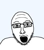 angry bald glasses nose soyjak triggered woman // 543x624 // 11.2KB