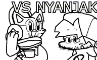 2soyjaks :3 animal battle cat cat_ear clothes cute fnf friday_night_funkin' glasses hair hat headphones open_mouth shocked smile stubble text variant:nyanjak // 561x349 // 30.1KB