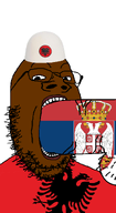 albania big_lips black_skin blowjob clothes country double_headed_eagle eagle flag flag:albania flag:serbia glasses hat nigger serbia soyjak stretched_chin stretched_mouth stubble variant:gapejak white_background // 602x1100 // 152.8KB