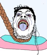 eyebrows eyelashes flag:transgender_pride_flag glasses hair hanging looking_to_the_left makeup meta:tagme red_eyes red_sclera stubble tranny variant:florejak // 874x1024 // 78.9KB