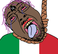 bloodshot_eyes crying flag:italy italy meta:namefags open_mouth queen_of_spades rope soyjak suicide tongue transparent_background variant:bernd zen_(user) // 768x719 // 58.5KB