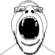 bald gape gaping_mouth glasses open_mouth soyjak stubble template variant:unknown // 1280x1280 // 34.9KB