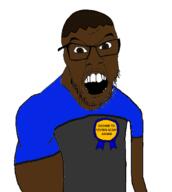angry animated arm award badge brown_eyes brown_hair brown_skin buff coomer glasses gooned_to_soytan_again_award hand italy_vs_mexico jack jake jakparty_soy jartycuck masturbation mustache open_mouth soyjak stubble variant:feraljak // 639x715 // 45.4KB
