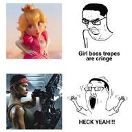 girlboss glasses mario op_is_a_retarded_lazy_faggot_for_not_tagging_his_own_shit open_mouth princess_peach variant:chudjak // 1064x1064 // 105.0KB