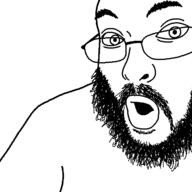 beard glasses open_mouth soyjak variant:unknown // 640x640 // 17.5KB