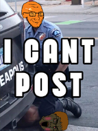 blush brap brown_hair brown_skin car cloudflare derek_chauvin george_floyd glasses orange_skin shut_it_down stubble subvariant:soyak_(smug) text tinted_glasses variant:chudjak variant:soyak // 508x683 // 276.3KB