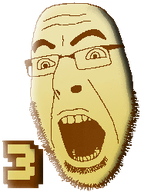 3 anniversary counter glasses gold number open_mouth second_soyanniversary soyanniversary soyjak stubble surprised teeth text variant:cobson // 200x250 // 13.7KB