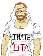 anger anti_soylita bleed blood blood_on_face bloody_nose bloody_tears buff fury i_hate lolita looking_at_you madness muscles muscular_male not_calm science_lover subvariant:science_lover variant:markiplier_soyjak wrath // 1132x1471 // 343.2KB