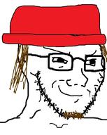 brown_hair closed_mouth clothes glasses hair hat kid_rock smile smug soyjak stubble variant:soyak // 644x806 // 91.5KB