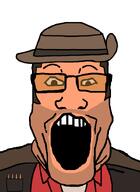 bullet clothes glasses hat open_mouth sniper sniper_(tf2) soyjak sunglasses team_fortress_2 template tinted_glasses variant:markiplier_soyjak video_game // 600x825 // 46.8KB