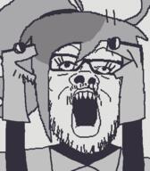 artist:xxx_skibidisigma_xxx autism chud fixed fpegem fundamental_paper_education hair lana_fpe open_mouth ponytail sharp_teeth sockpuppet soyjak variant:a24_slowburn_soyjak // 454x520 // 18.3KB