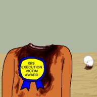 arm award badge beheaded beheading blood desert ear glasses isis islam muslmeen smug stubble variant:soyak // 600x600 // 57.8KB