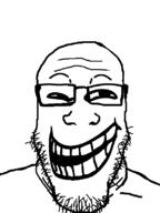 glasses smile soyjak stubble trollface variant:markiplier_soyjak // 600x800 // 7.9KB