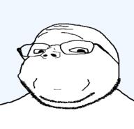 glasses looking_at_you monochrome soyjak stubble subvariant:wholesome_soyjak v_(4chan) variant:gapejak // 600x577 // 8.9KB